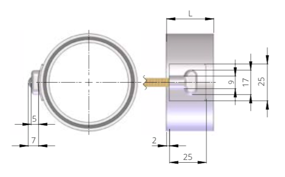 Abb. 3: Flachkappe axial Ausführung 3