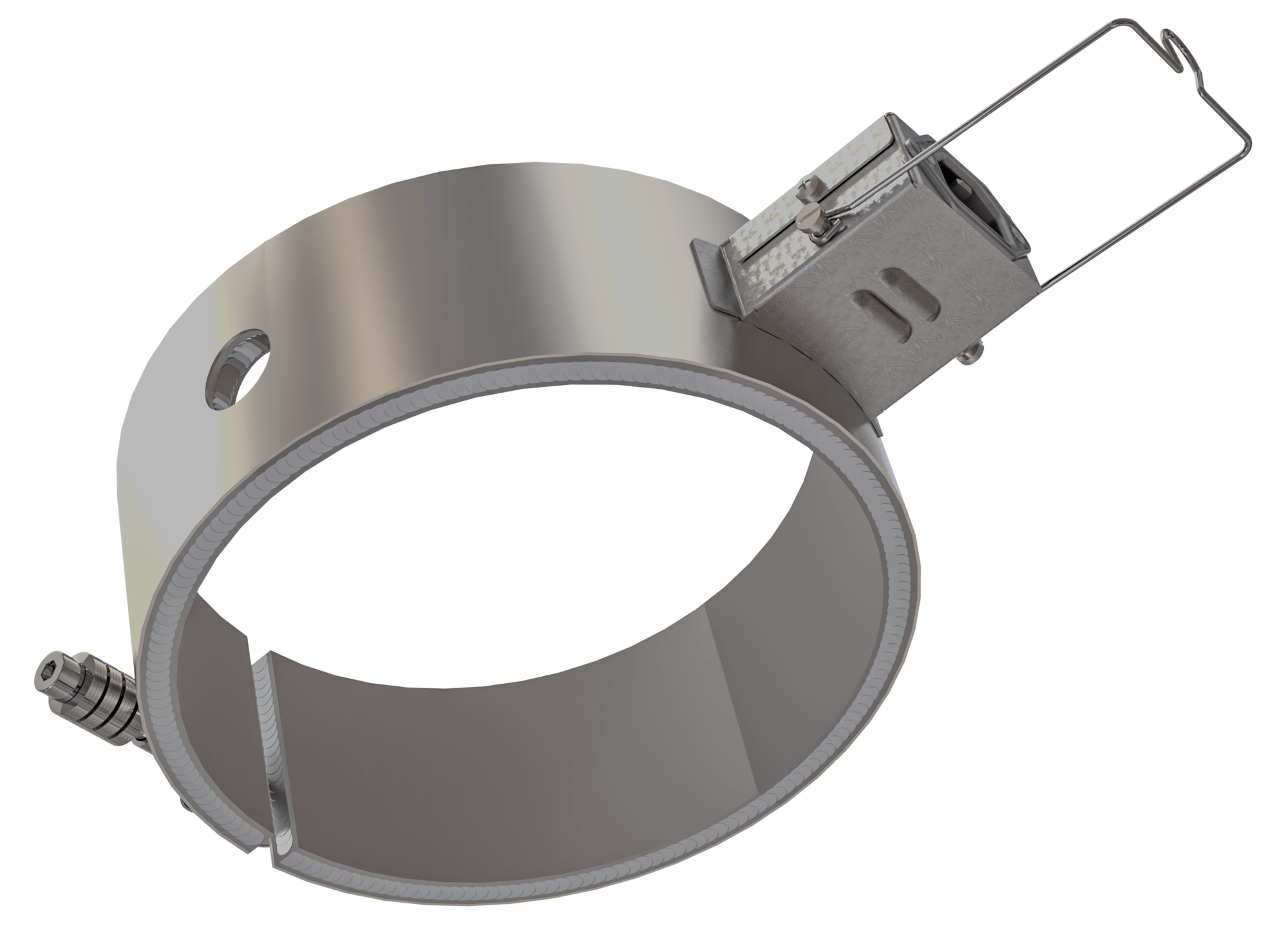 Heizband, für Temperatur bis 450°C, Spitzguss, Extrusion, energieeffiziente Ausführung, homogener Wärmeverlauf, Bohrungen, Aussparungen, integriertes Thermoelement, konturgerechte Anlage