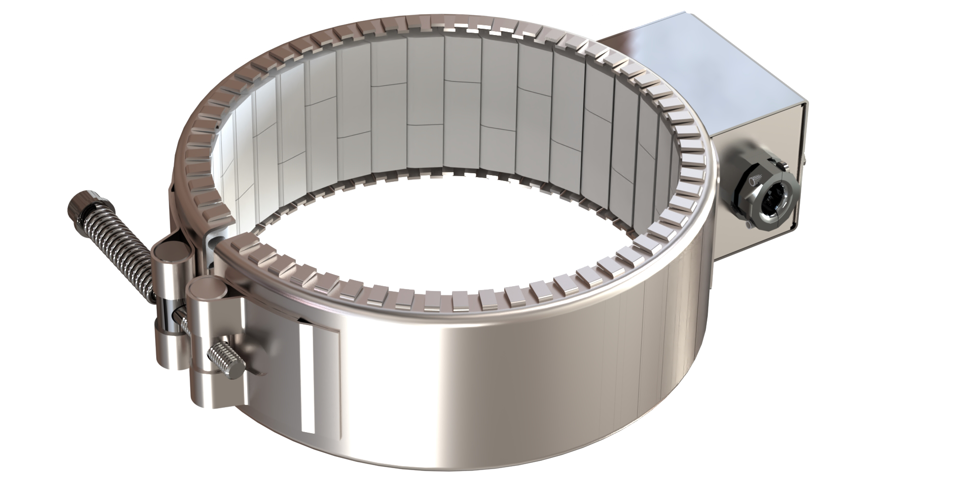 Heizband, für Temperatur bis 400°C, Spitzguss, Extrusion, Bohrungen, Aussparungen, Wärmefühlerhalterung, Strahlheizung, keramikisoliert