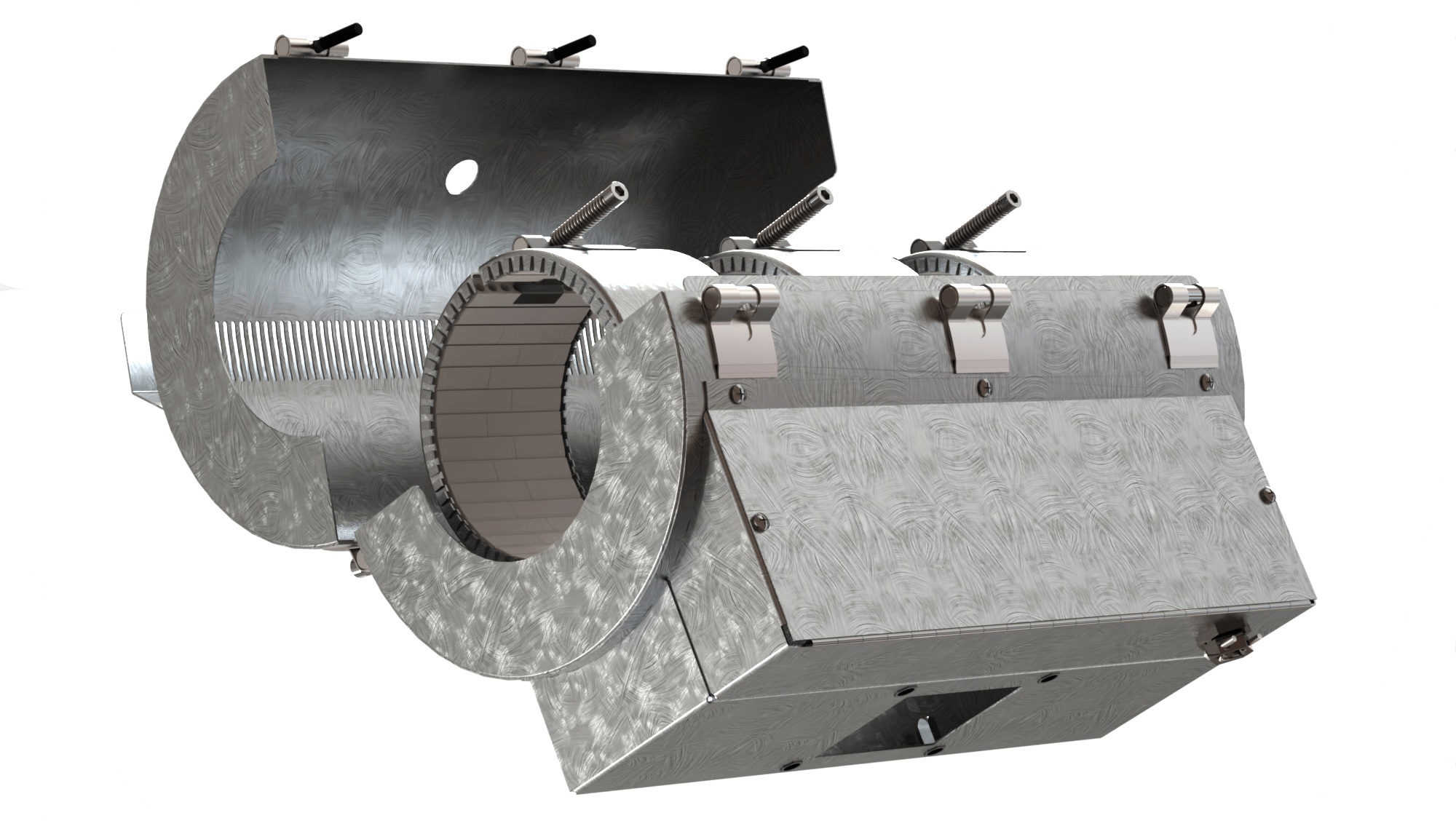 Heiz-Kühl-Kombination, für Temperaturen bis 400°C, Extrusion, Sprizguss, PVC, Recyclinganlagen, Gebläse, Luftkühlung, zusätzliche Isolationseinlage, keramikisoliert