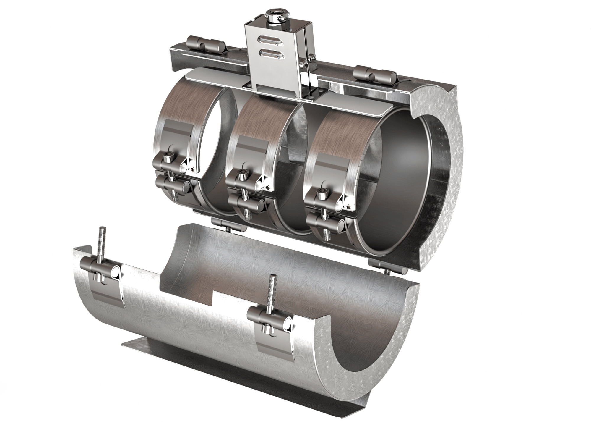 Heiz-Kühl-Kombination, für Temperaturen bis 280°C, Extrusion, Sprizguss, PVC, Recyclinganlagen, Gebläse, Luftkühlung, zusätzliche Isolationseinlage, glimmerisoliert