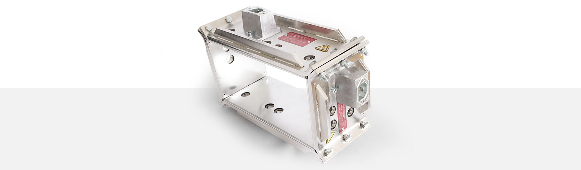 Werkzeugbeheizung, Flachheizung, Rahmenheizung, für Temperaturen bis 450°C, Extrusion, Spritzguss, Kunststofftechnik, Bohrungen, Aussparungen, Wärmefühlerhalterung, integriertes Thermoelement, mineralstoffisoliert