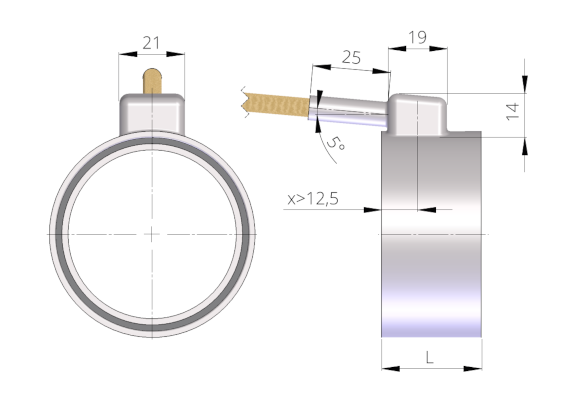Abb. 9: Düsenkappe axial 5°
