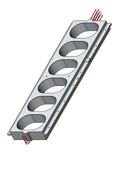 Cast-In Heaters Beispiel 6 Gussheizung Aluminium  z.B. für Spinnfadentrocknung